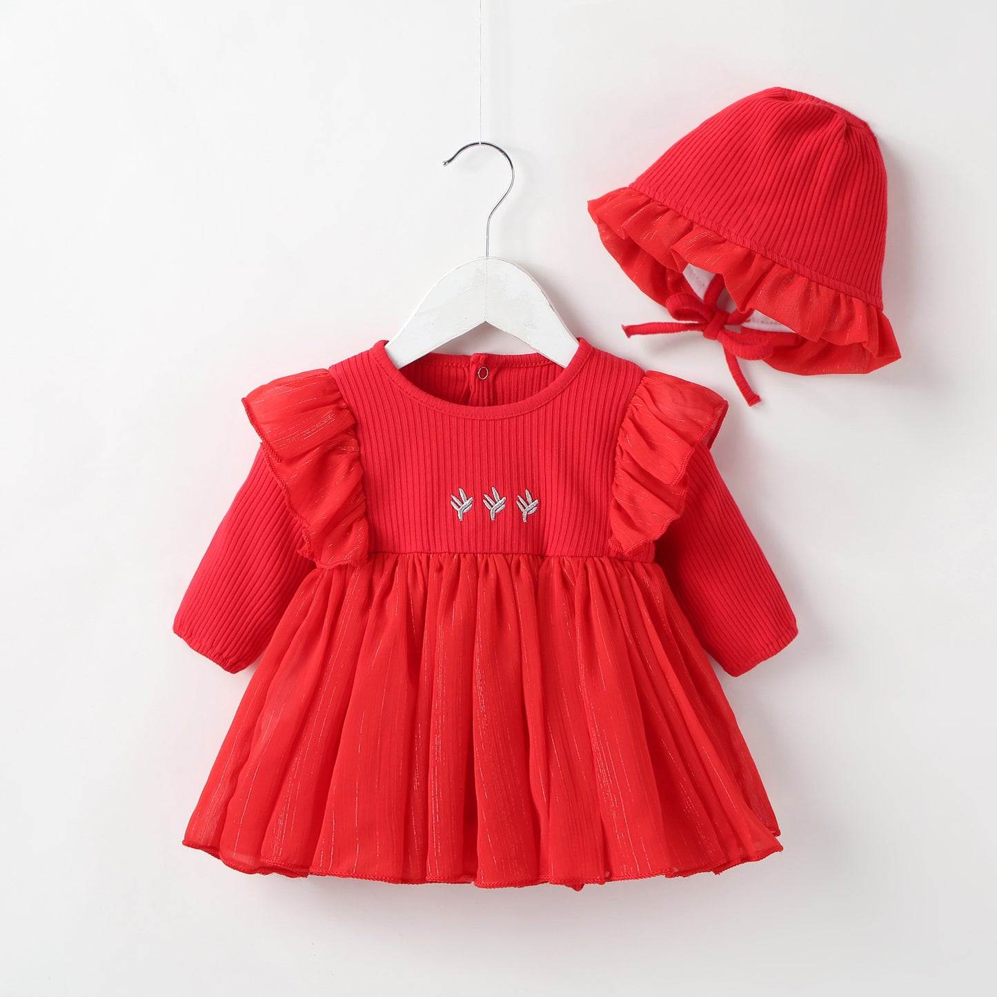 Baby Dress - Cute fluffy dress and hat